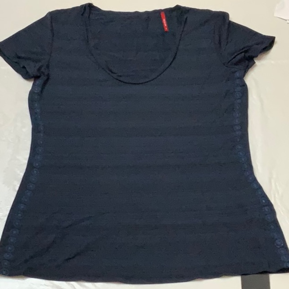 Alp-n-Rock Embroidered tee shadow stripe - Navy